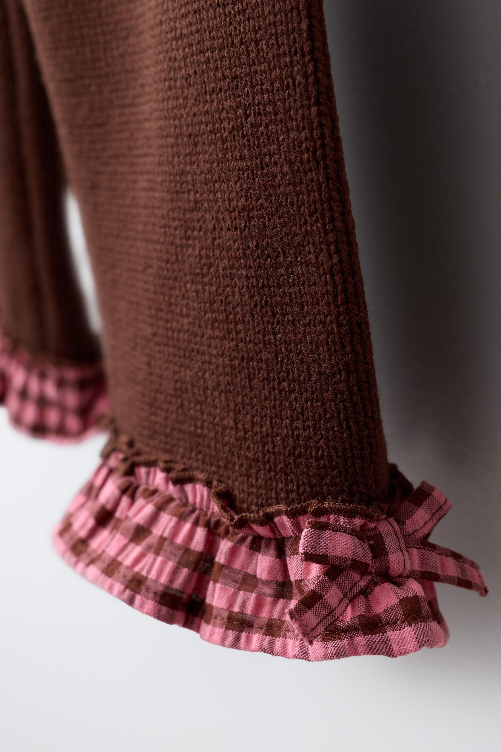 PANTALON EN MAILLE JUPE-CULOTTE BAS CARREAUX VICHY